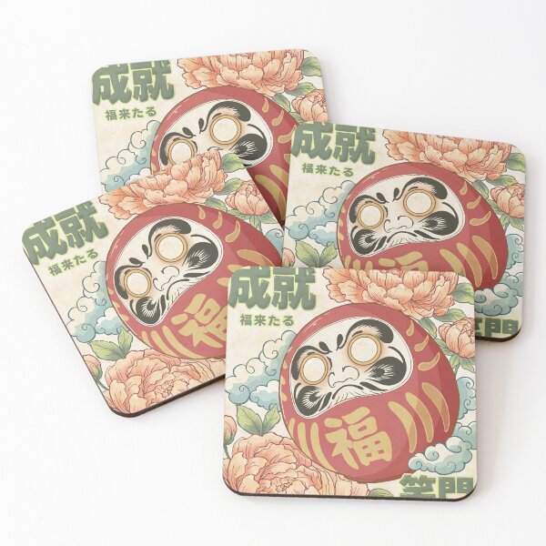Item preview, Daruma & Peonies designed and sold by SD-Din.