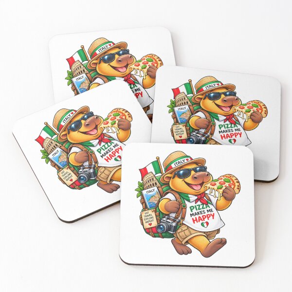 Item preview, Cute Italy Capybara – Pizza Makes Me Happy Italian Adventure designed and sold by CapybaraTravels.