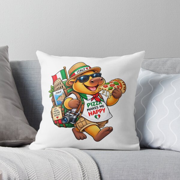 Item preview, Cute Italy Capybara – Pizza Makes Me Happy Italian Adventure designed and sold by CapybaraTravels.