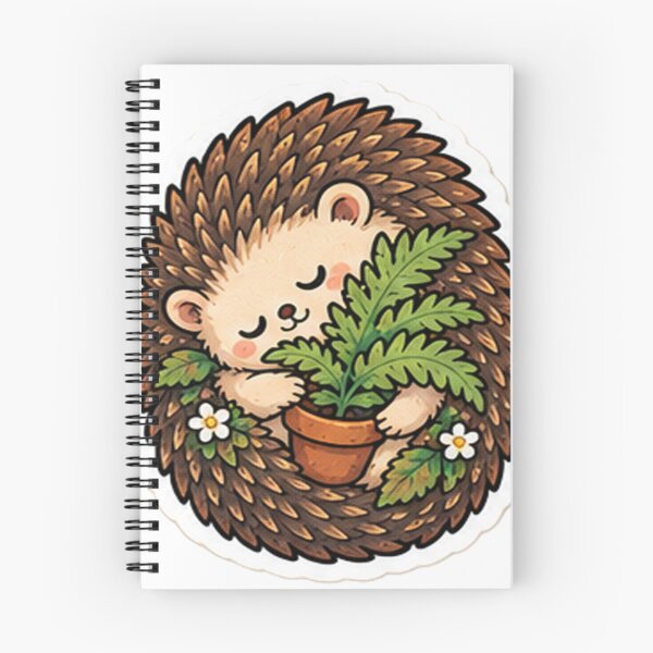 Item preview, Cute Hedgehog Hugging Plant Cottagecore Aesthetic designed and sold by denybz.