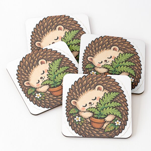 Item preview, Cute Hedgehog Hugging Plant Cottagecore Aesthetic designed and sold by denybz.