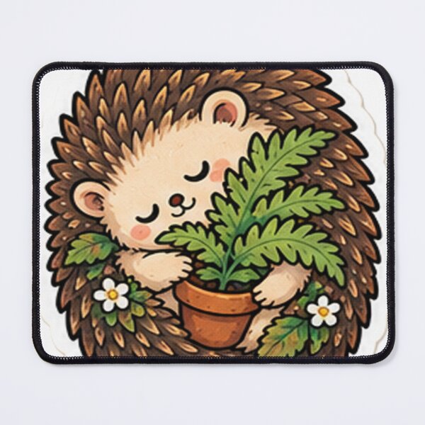 Item preview, Cute Hedgehog Hugging Plant Cottagecore Aesthetic designed and sold by denybz.