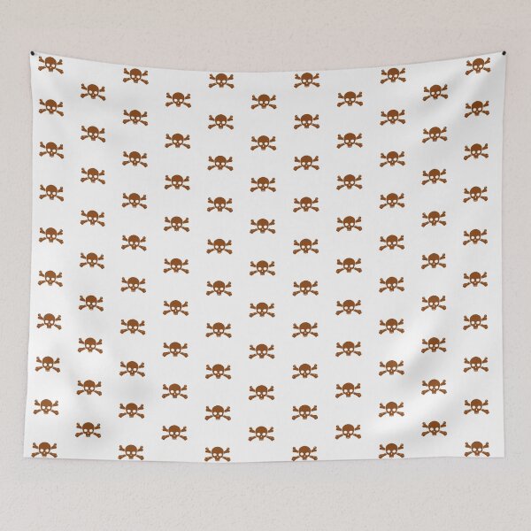 Item preview, Brown Halloween Jolly Roger Skull Design designed and sold by pattern-archive.