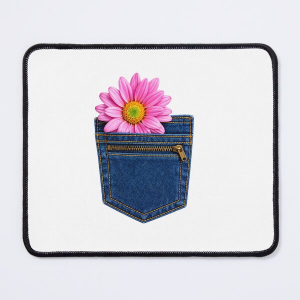 Item preview, Pink Daisy in Denim Pocket designed and sold by Kimberly Palmer.