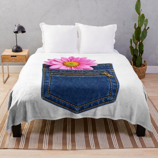 Item preview, Pink Daisy in Denim Pocket designed and sold by Kimberly Palmer.