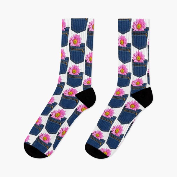 Item preview, Pink Daisy in Denim Pocket designed and sold by Kimberly Palmer.