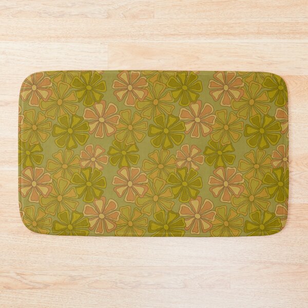 Item preview, Mod flowers on sage green designed and sold by MarySchwindt.