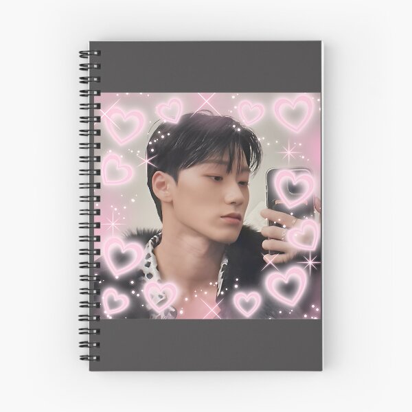 Item preview, Kpop Ateez San Selfie Design with Pink Hearts Photo Art designed and sold by FunnyAftertaste.