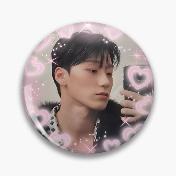 Item preview, Kpop Ateez San Selfie Design with Pink Hearts Photo Art designed and sold by FunnyAftertaste.