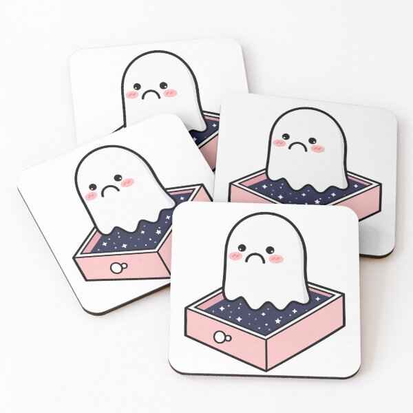 Item preview, Cute Kawaii Ghost Sticker Design | Pastel Starry Night Box Art designed and sold by RobertArt08.