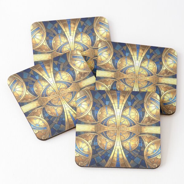Item preview, Golden Celestial Stained Glass Mandala designed and sold by Frackxion.