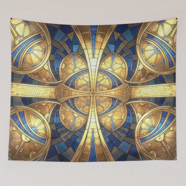 Item preview, Golden Celestial Stained Glass Mandala designed and sold by Frackxion.