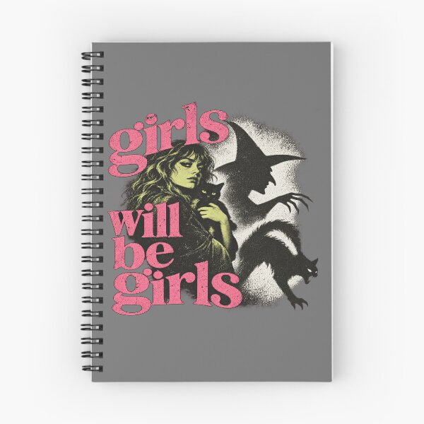 Item preview, Girls Will Be Girls for Witchy Cat Lovers designed and sold by POD DYNASTY | Original Print On Demand T-Shirt Graphics.