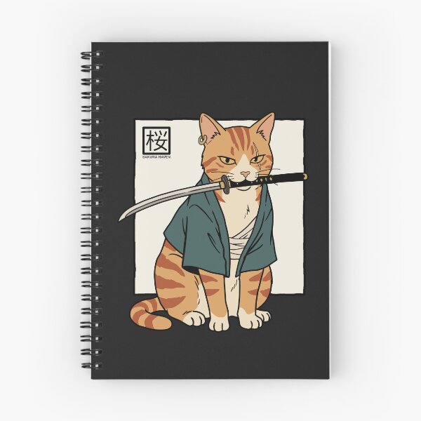 Item preview, Orange Tabby Samurai Cat in Retro Style designed and sold by SakuraHaven.
