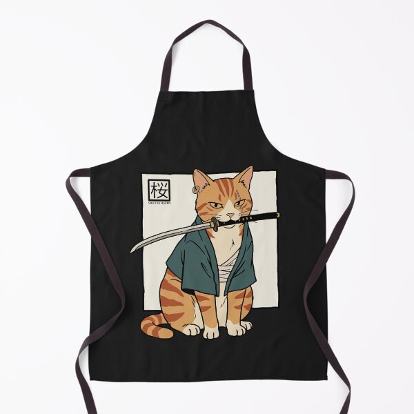 Item preview, Orange Tabby Samurai Cat in Retro Style designed and sold by SakuraHaven.