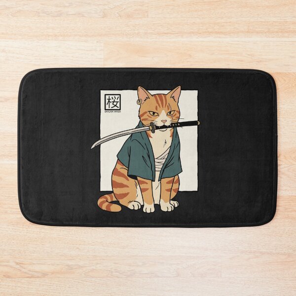 Item preview, Orange Tabby Samurai Cat in Retro Style designed and sold by SakuraHaven.