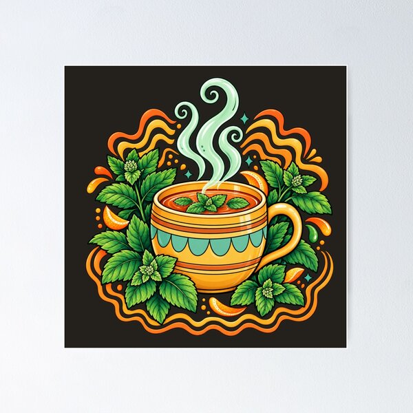 Item preview, Cozy Peppermint Tea with Orange and Mint designed and sold by PunchDrop.