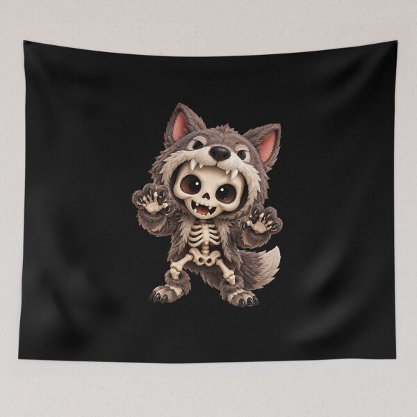 Item preview, Cute Werewolf Skeleton designed and sold by litleelseart.