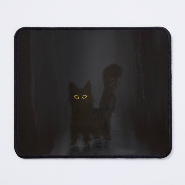 Item preview, Shadowy Black Cat Glowing Yellow Eyes Moonlit Forest designed and sold by AlexaFurqan.