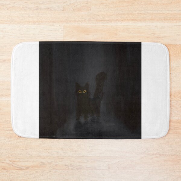 Item preview, Shadowy Black Cat Glowing Yellow Eyes Moonlit Forest designed and sold by AlexaFurqan.