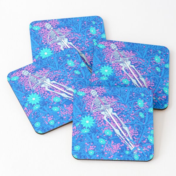 Item preview, Skeleton Resting in a Blue Flower Field designed and sold by exhozt.