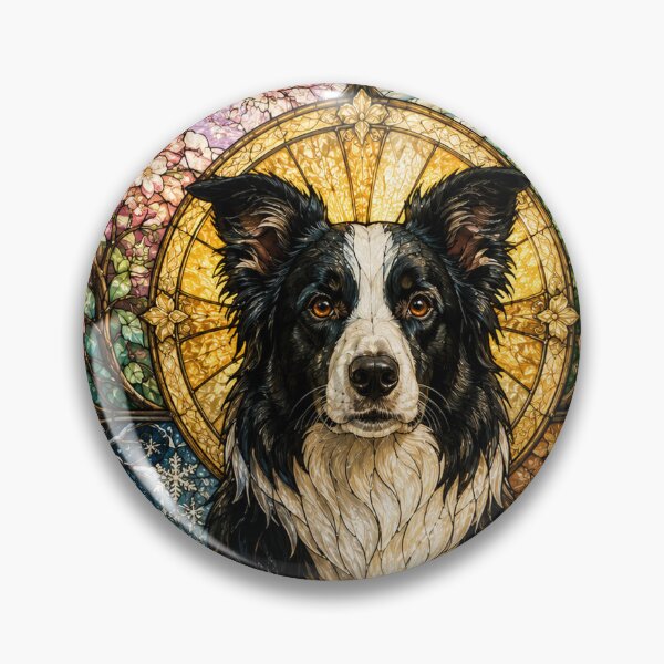 Item preview, The Border Collie of the Four Seasons – Lively Spirit in Stained Glass designed and sold by Pixel Sakura Gallery.