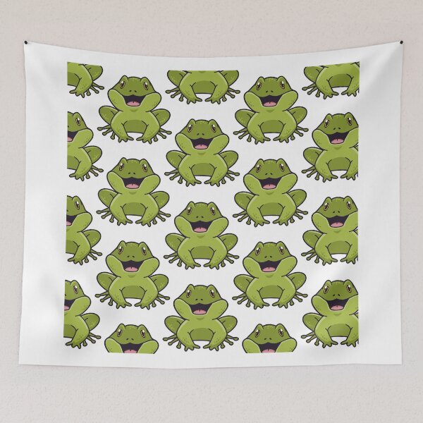 Item preview, Cute Happy Frog Pattern - Seamless Green Frogs designed and sold by NAMASTHE WORLD.