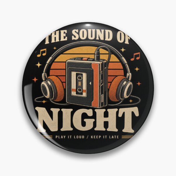 Item preview, The Sound of the Night Retro Music Cassette Headphones Vintage Music Lover Design designed and sold by TulipsArtDesigns .