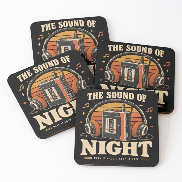Item preview, The Sound of the Night Retro Music Cassette Headphones Vintage Music Lover Design designed and sold by TulipsArtDesigns .