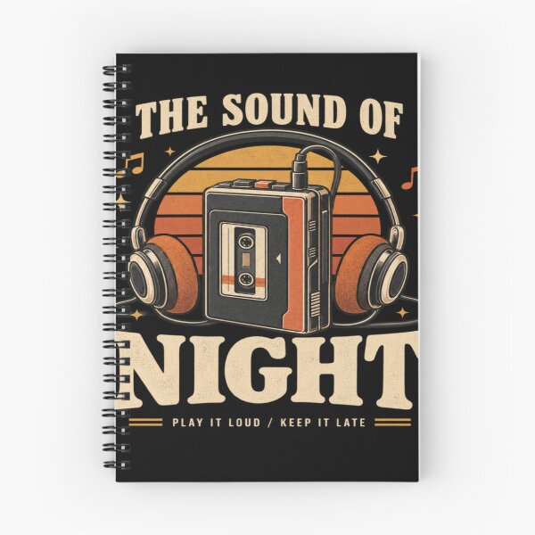 Item preview, The Sound of the Night Retro Music Cassette Headphones Vintage Music Lover Design designed and sold by TulipsArtDesigns .