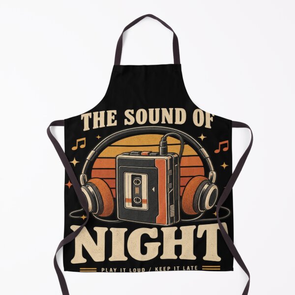 Item preview, The Sound of the Night Retro Music Cassette Headphones Vintage Music Lover Design designed and sold by TulipsArtDesigns .