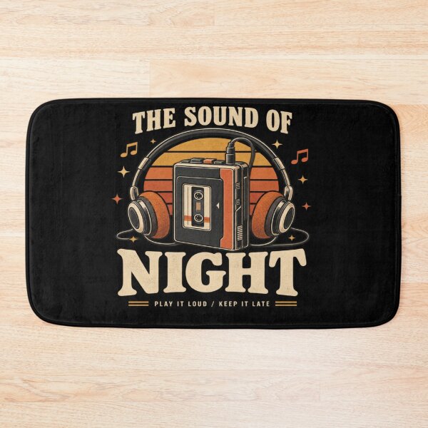 Item preview, The Sound of the Night Retro Music Cassette Headphones Vintage Music Lover Design designed and sold by TulipsArtDesigns .