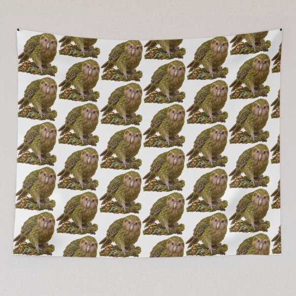 Item preview, Kakapo Goblincore Moss Forest Bird Art Print designed and sold by Helt-enkelt.