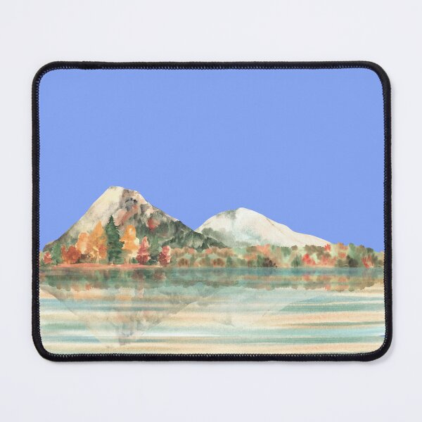 Item preview, Autumn landscape. Watercolor mountain, mixed fall forest reflected in water of lake designed and sold by BartolArt.
