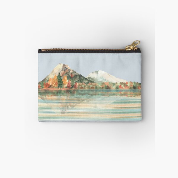 Item preview, Autumn landscape. Watercolor mountain, mixed fall forest reflected in water of lake designed and sold by BartolArt.