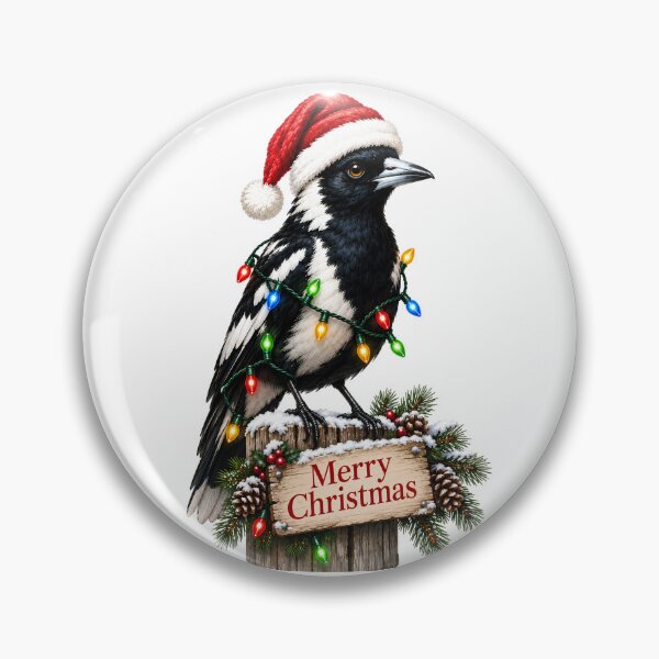 Item preview, Merry Christmas Magpie – Festive Magpie with Christmas Lights designed and sold by SVALANART.