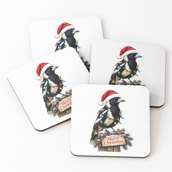 Item preview, Merry Christmas Magpie – Festive Magpie with Christmas Lights designed and sold by SVALANART.