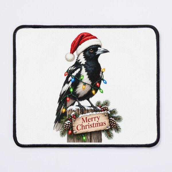 Item preview, Merry Christmas Magpie – Festive Magpie with Christmas Lights designed and sold by SVALANART.