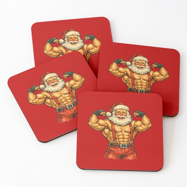 Item preview, Funny Vintage Santa Claus Bodybuilder Retro 1950s Christmas Gift designed and sold by Artycom.
