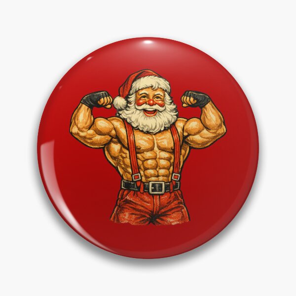 Item preview, Funny Vintage Santa Claus Bodybuilder Retro 1950s Christmas Gift designed and sold by Artycom.