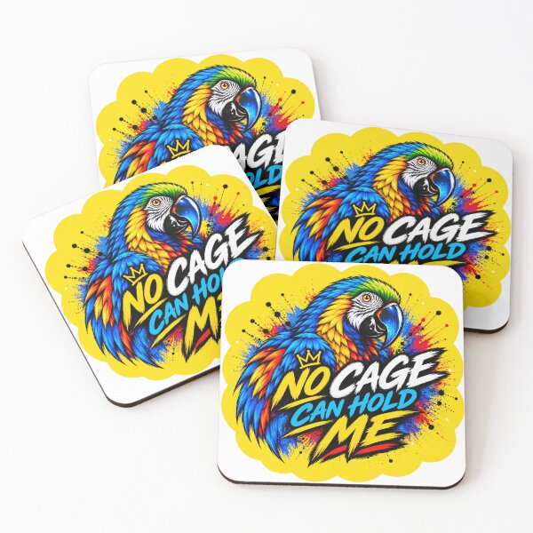 Item preview, No Cage Can Hold Me – Colorful Macaw Street Art designed and sold by SidneiSampaioStudio.