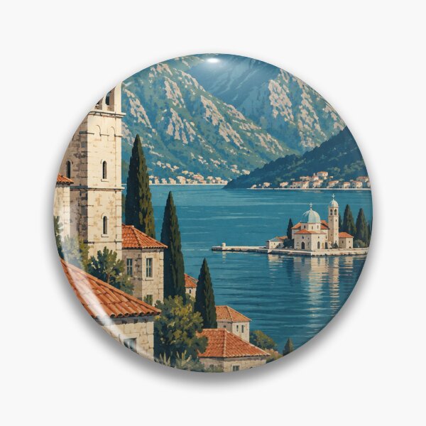 Item preview, Perast Montenegro Travel Souvenir - Vintage Midcentury Scene designed and sold by VisualArtsOasis.