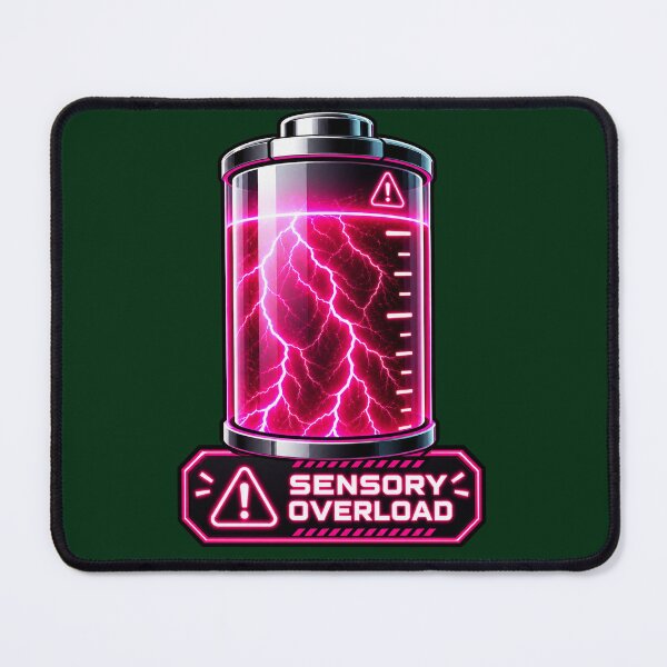 Item preview,  Sensory Overload Warning Battery Neon Pink Design | Autism ADHD Sticker Art designed and sold by RobertArt08.