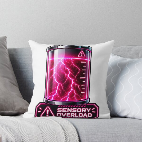 Item preview,  Sensory Overload Warning Battery Neon Pink Design | Autism ADHD Sticker Art designed and sold by RobertArt08.