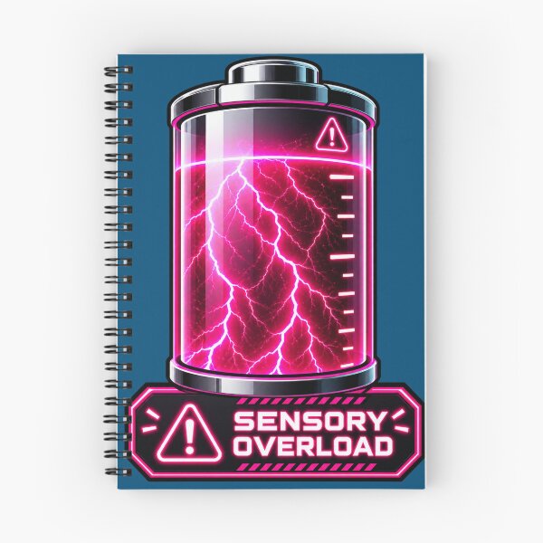 Item preview,  Sensory Overload Warning Battery Neon Pink Design | Autism ADHD Sticker Art designed and sold by RobertArt08.