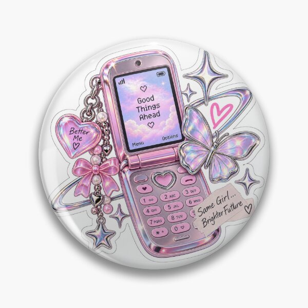 Item preview, Y2K Flip Phone Good Things Ahead Aesthetic Sticker designed and sold by Dikons.