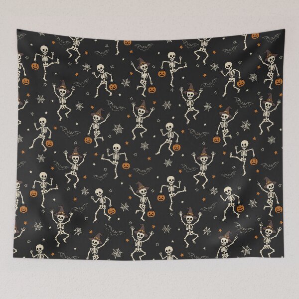 Item preview, Dancing Skeletons Halloween | Witch Hats, Pumpkin Buckets & Spooky Bats designed and sold by Uniquememorable.