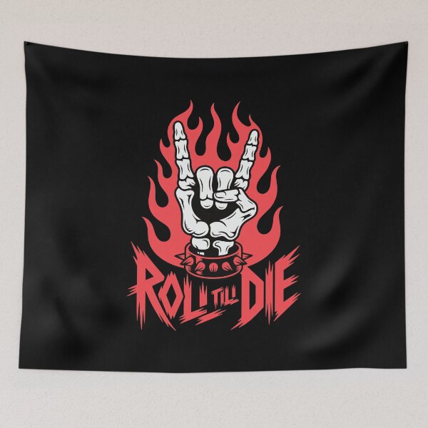 Item preview, Roll Till Die Flaming Skeleton Skateboard Design designed and sold by TipTop GFX.