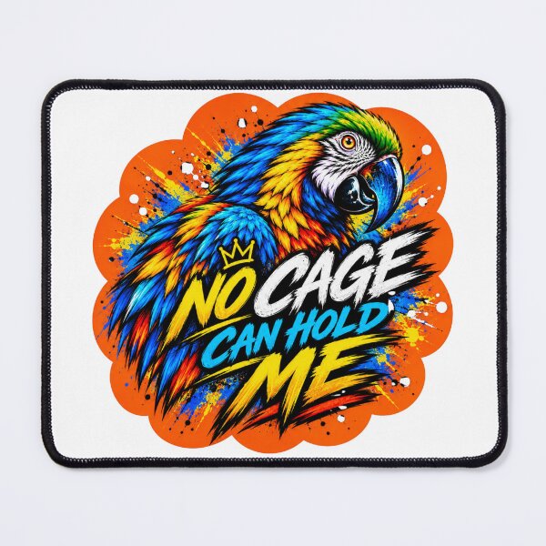 Item preview, No Cage Can Hold Me – Colorful Macaw Street Art designed and sold by SidneiSampaioStudio.