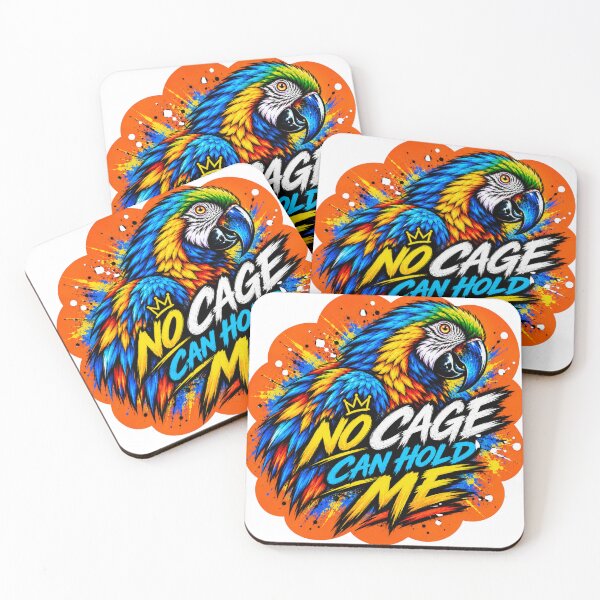 Item preview, No Cage Can Hold Me – Colorful Macaw Street Art designed and sold by SidneiSampaioStudio.